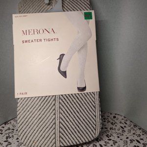 Merona Sweater Tights Black &White Chevron Pattern